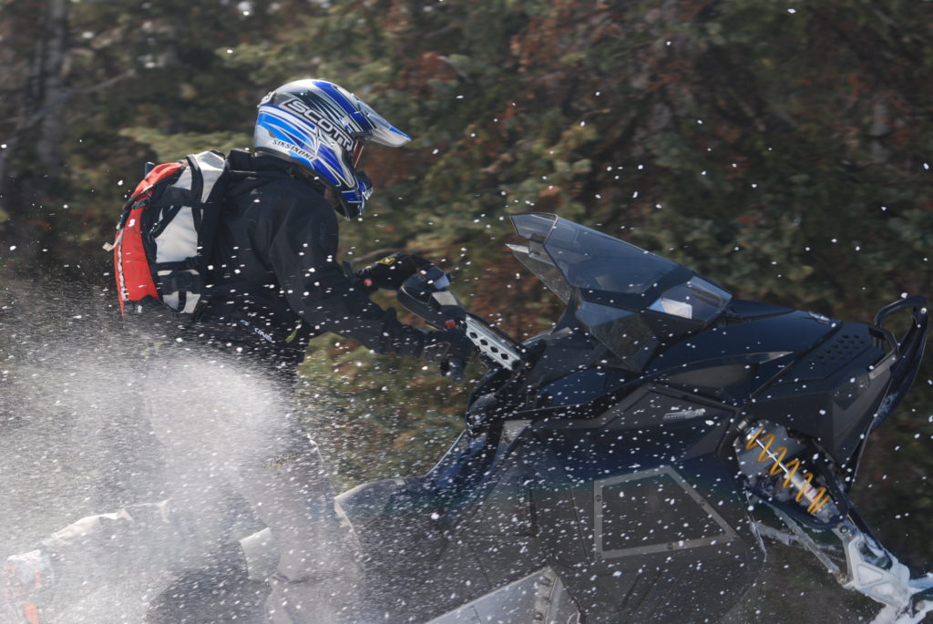 Adam snowmobiling at Crystal Ranch in Utah